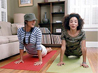 Two Women Training at Home to become Beauties