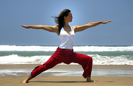 Female Yoga Warrior Pose