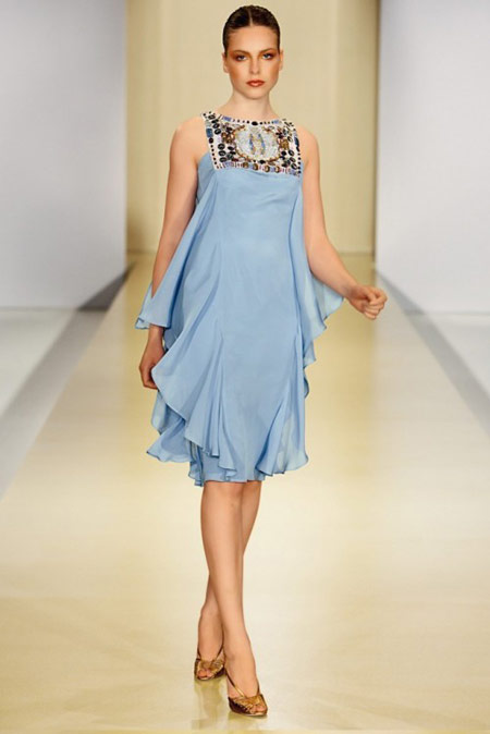 escada light blue dress Mavi Abiye Modelleri