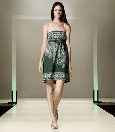 Benetton Green Strapless Dress