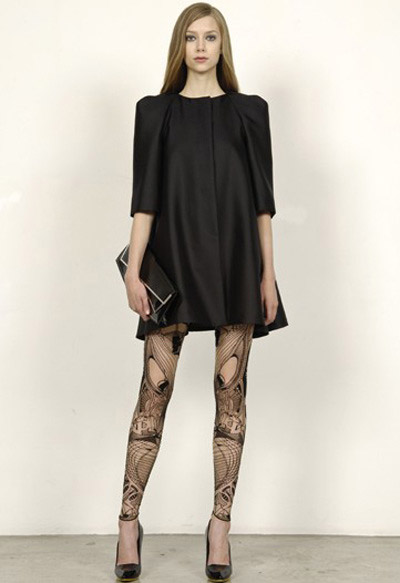 Alexander McQueen Cruise Collection Black Dress ans Leggings