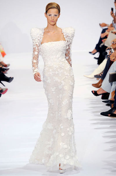 Elie Saab Strapless Dress with Sleeves