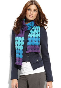 Stylish scarf, bright geometry