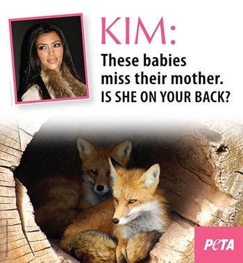 Kim Kardashian wearing fur
