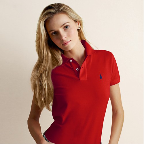 red polo shirt womens outfit