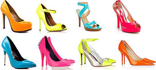 neon colored shoes