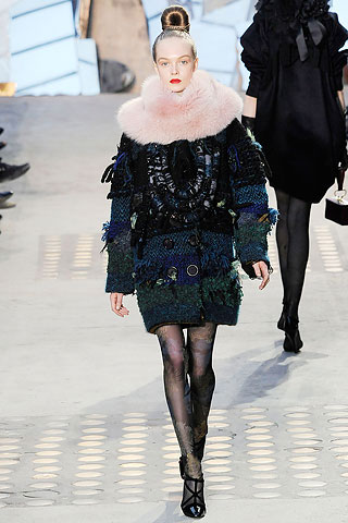 Christian Lacroix Coat with Pink Fur Collar