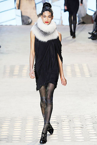 Christian Lacroix Dress with Fur Collar