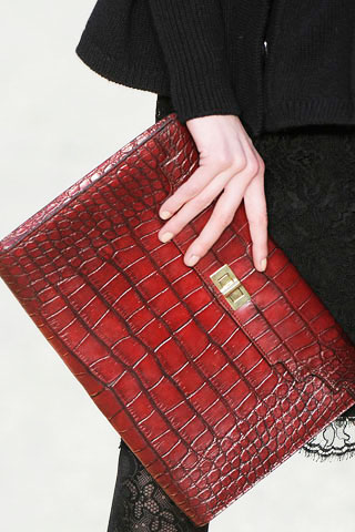 Christian Lacroix Red Crocodile Clutch