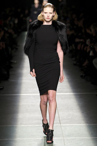 Givenchy Black Pencil Dress with Fur