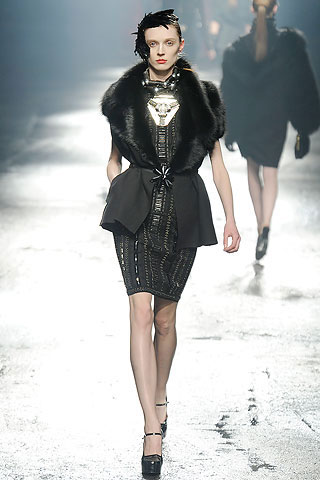 Lanvin Black Jacket with Fur Collar