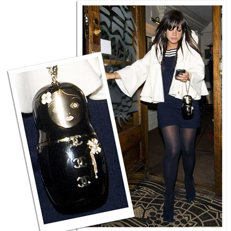 Lily Allen with Chanel Russian Doll Handbag