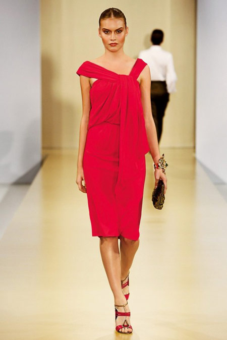 Escada Asymmetric Fuchsia Dress