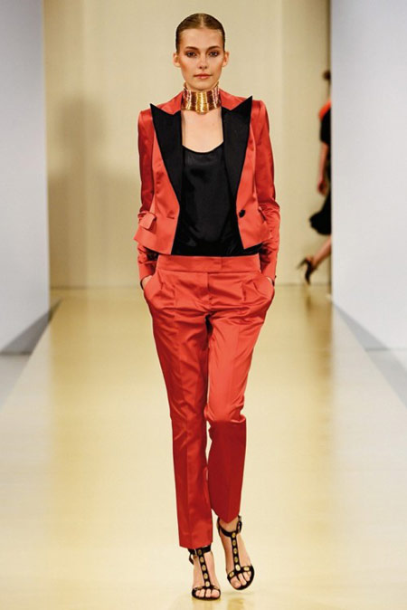 Escada Red and Black Suit