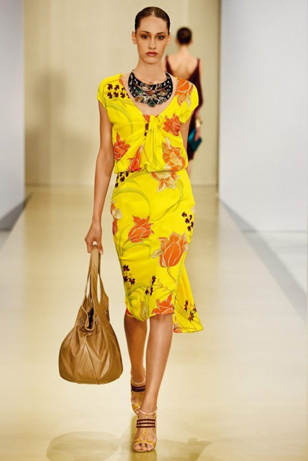 Escada Yellow Floral Dress