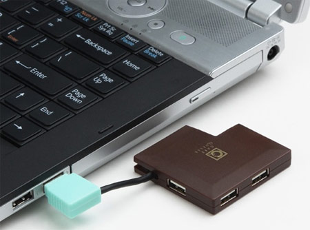 Chocolate USB Hub in Use