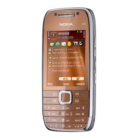 Nokia E75 Handset in Yellow/Copper
