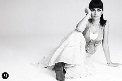 Penelope Cruz for Mango Black and White Ad