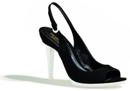 Sergio Rossi Black and White High Heel Sandals