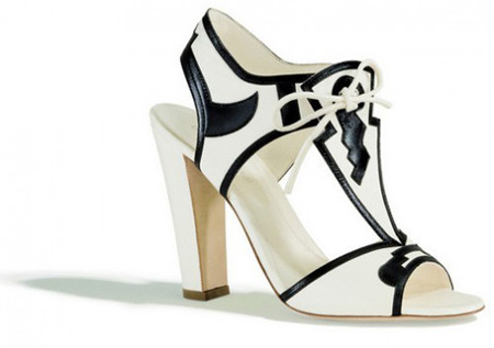 Sergio Rossi Black and White Sandals