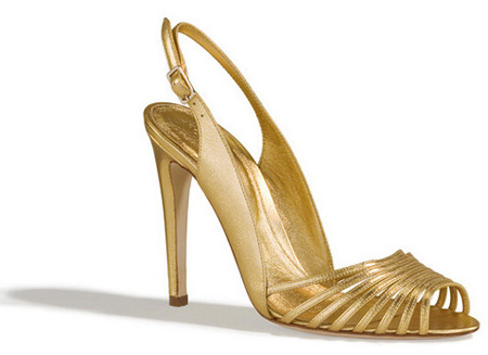 Sergio Rossi Golden High Heel Sandals