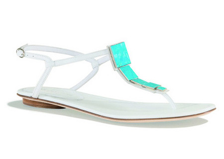 Sergio Rossi White Flat Sandals