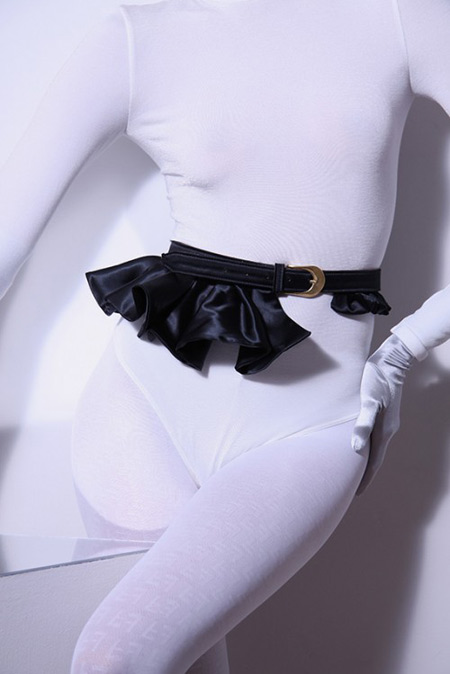 Borba Margo Black Ruffle Belts