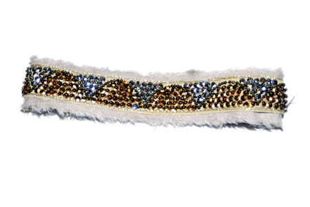 Gold & Silver Studded Headwrap On Linen 