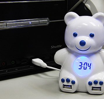 USB Bear 4-Port Hub & Alarm Clock