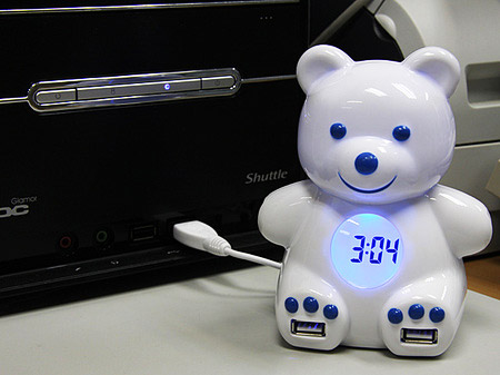 USB Bear 4 Port Hub and Alarm Clock