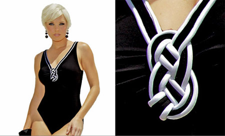 Miraclesuit Black with White Decoration Swimsuit