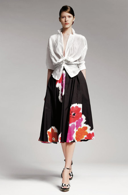 Donna Karan Floral Print Skirt