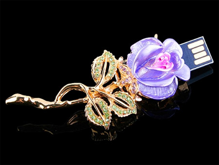 Purple Rose USB Flash Drive