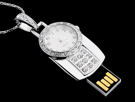 USB Flash Drive - Jewel Watch Necklace