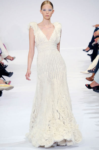 Elie Saab White Long Gown