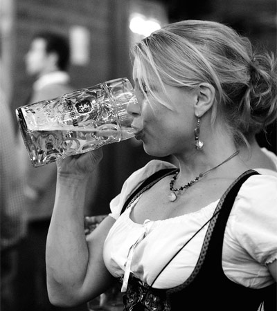 Girl Drinking Beer