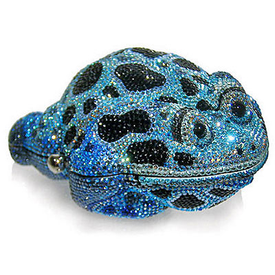 Judith Leiber Blue Crystal Frog Bag