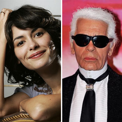 Karl Lagerfeld and Audrey Tautou