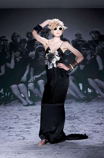 Lanvin Black Dress with Flower