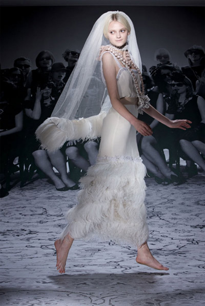 Lanvin Wedding Dress with Feathers