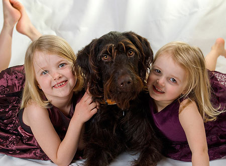 Little Girls and Dog