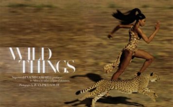 Naomi Campbell and Wild Things in Harper's Bazaar