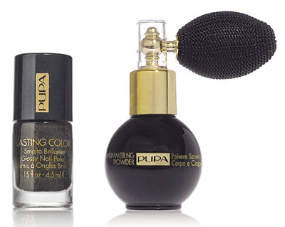 Pupa Black & Gold Nail Lacquer and Shimmering Powder