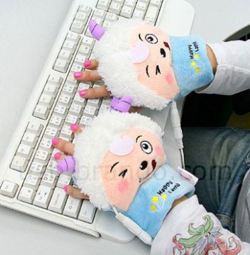 Cute and Warm USB Heated Sheep Gloves