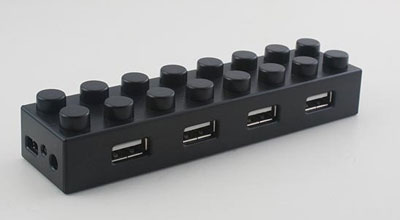 Lego USB 4-Port Hub: Black