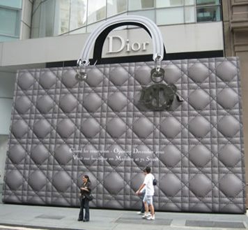 A Dior Purse Monument to Shield the Closed Store