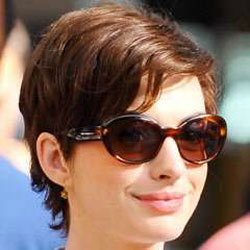 Anne Hathaway with boyish hairstyle