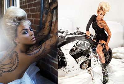 Beyonce Dereon temporary tattoos