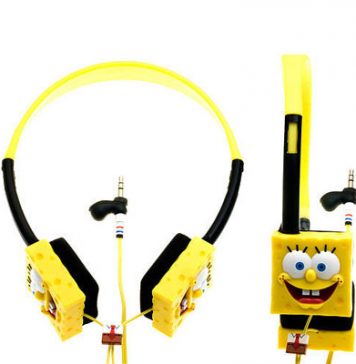 Cute Sponge Bob Headphones