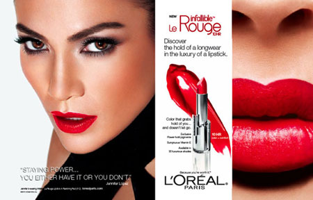Jennifer Lopez for Infallible Le Rouge lipstick L'Oreal Paris
